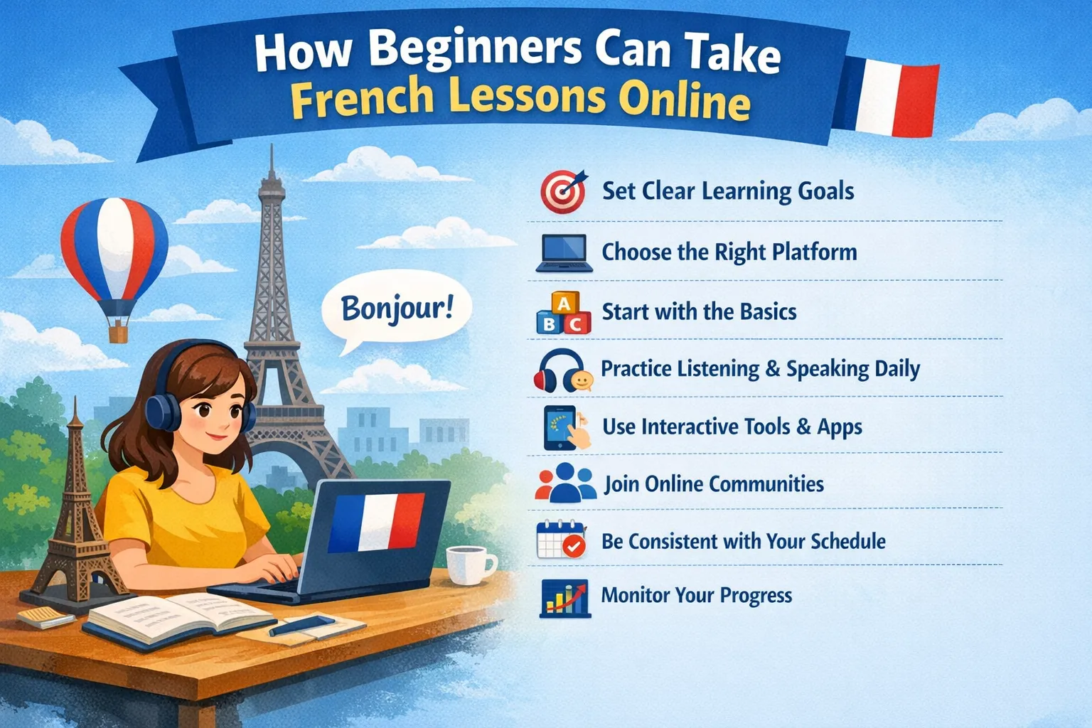 How Beginners Can Take French Lessons Online