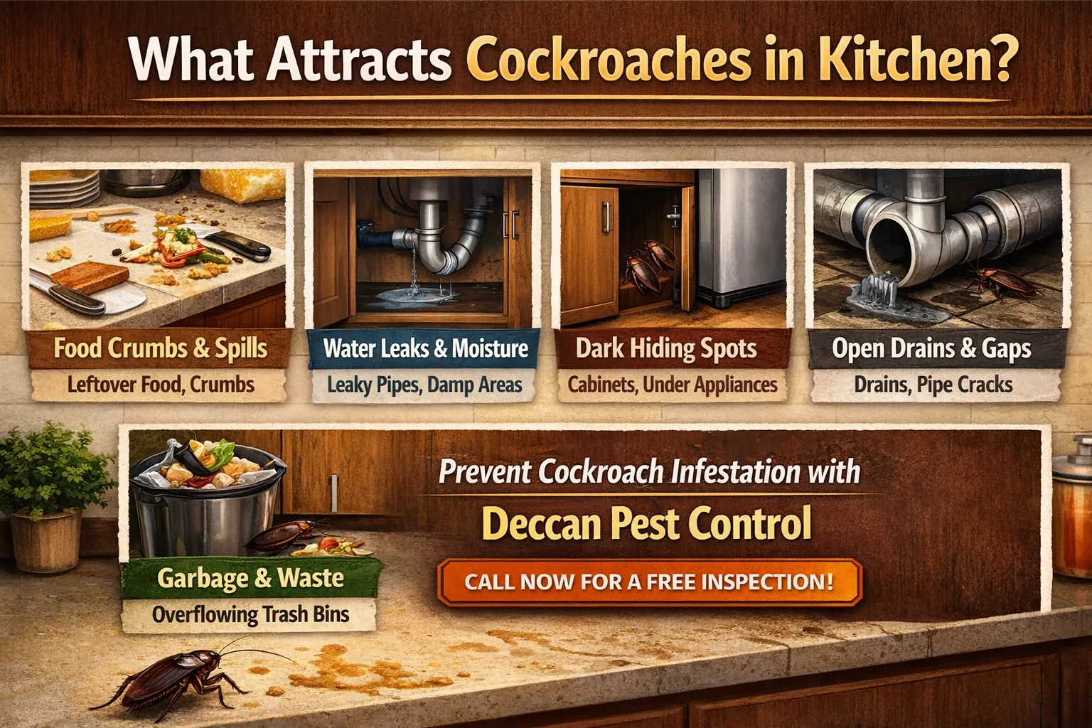 What Attracts Cockroaches in Kitchen? Causes, Prevention Tips