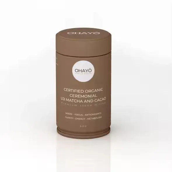 Certified organic ceremonial matcha and cacao by Ohayo Modern Matcha premium blend