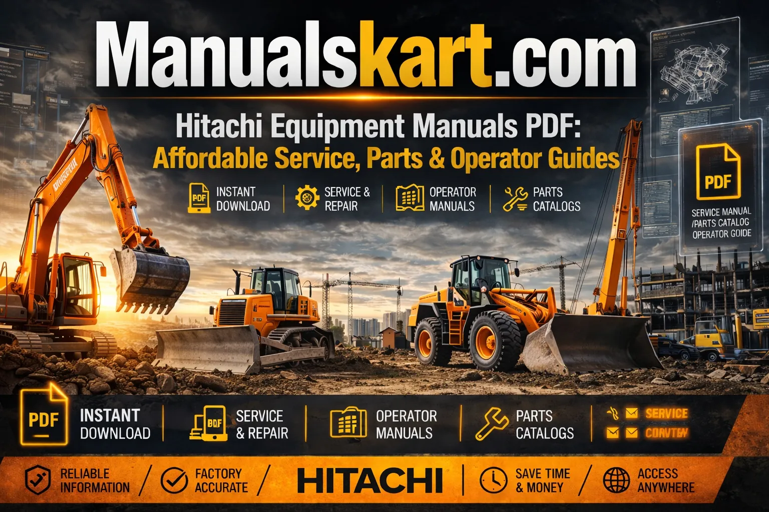 Hitachi Equipment Manuals PDF: Affordable Service, Parts & Operator Guides