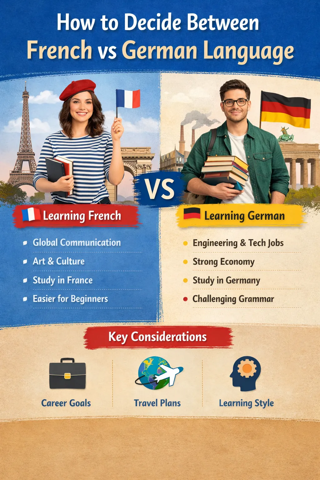 How to decide between French vs German Language