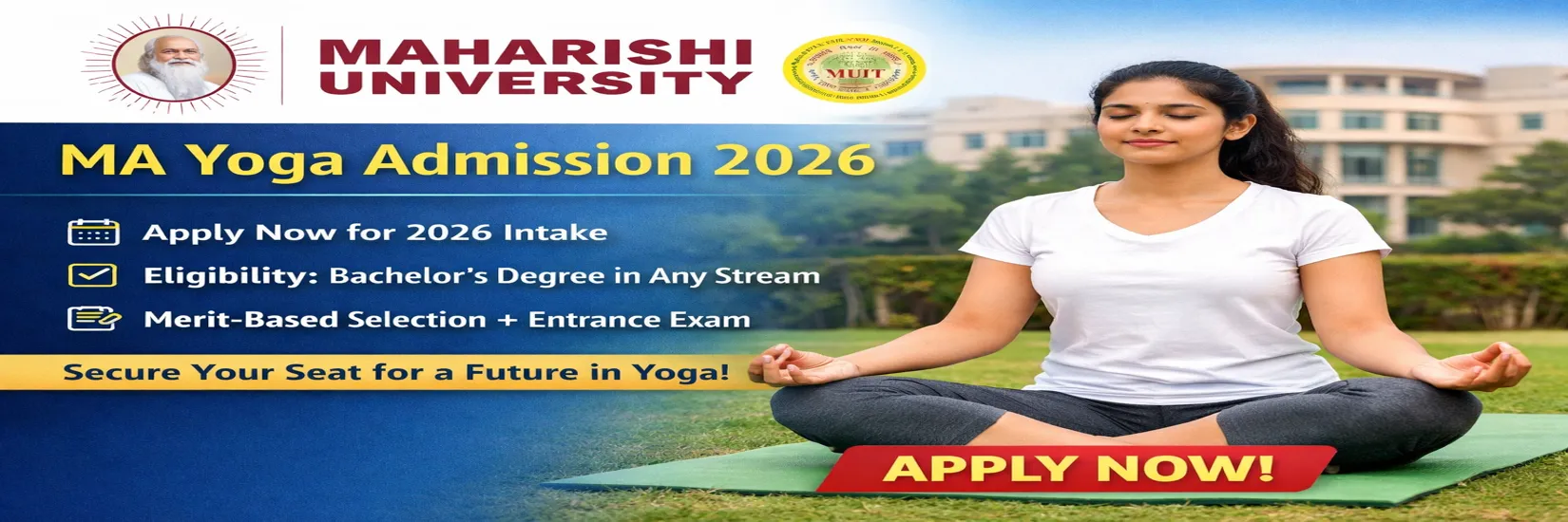 Complete Guide to MA Yoga Course at Maharishi University Noida: Admission, Eligibility & Fees 2026