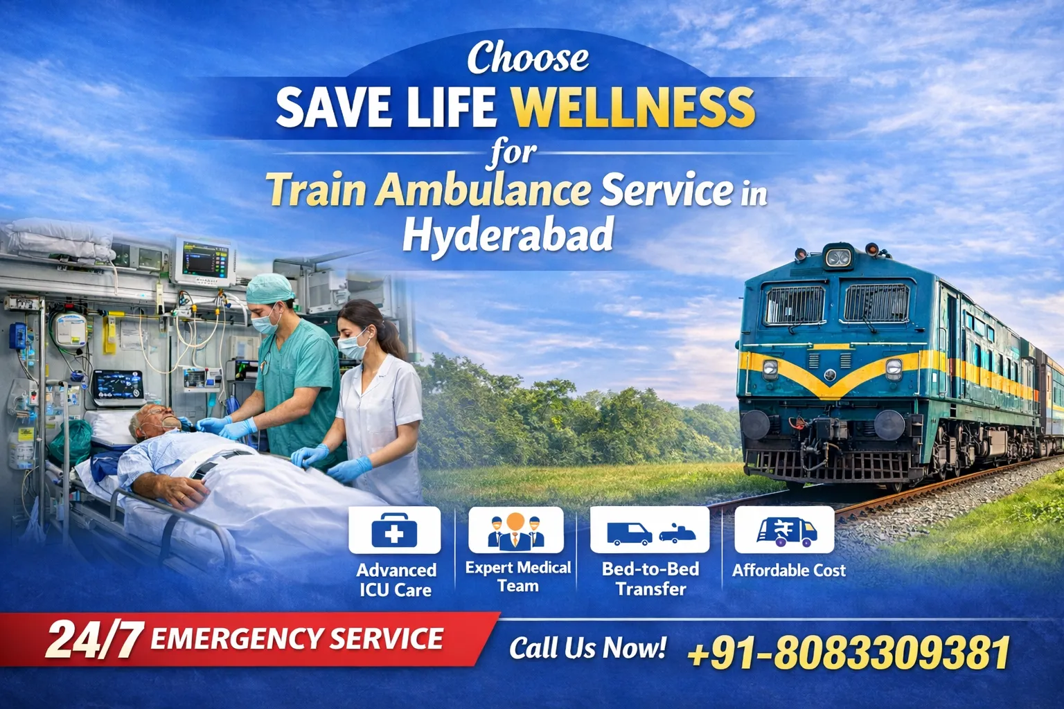 Why Choose Save Life Wellness for Train Ambulance Service in Hyderabad?