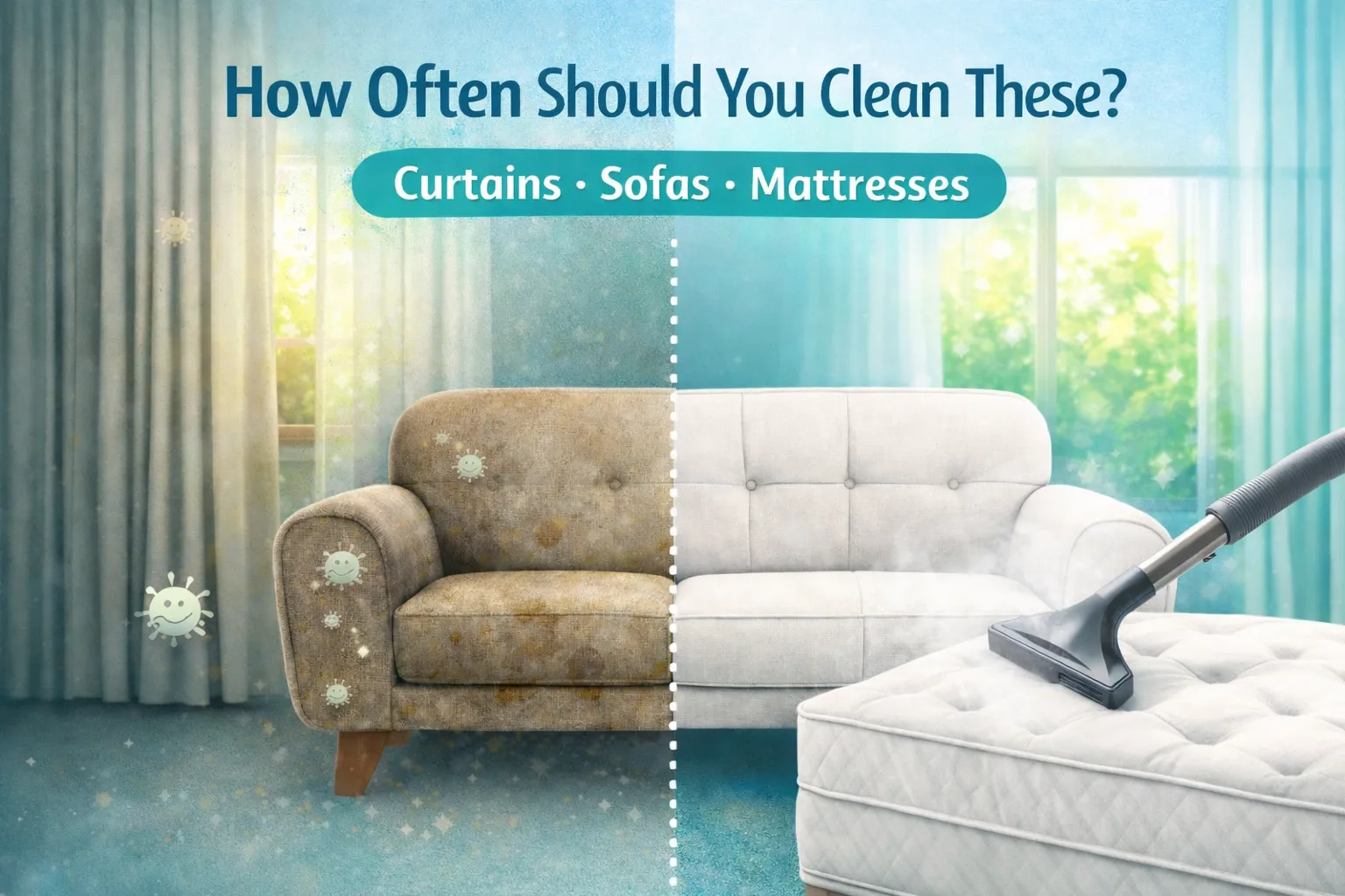 How Often Should You Really Clean Curtains, Sofas, and Mattresses?