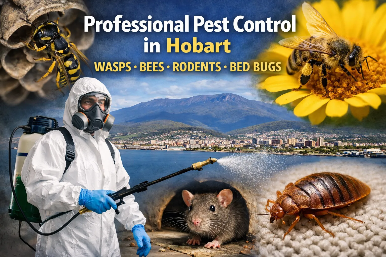 Professional Pest Control in Hobart for Wasps, Bees, Rodents and Bed Bugs