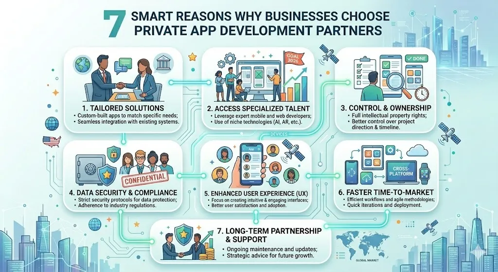 7 Smart Reasons Why Businesses Choose Private App Development Partners