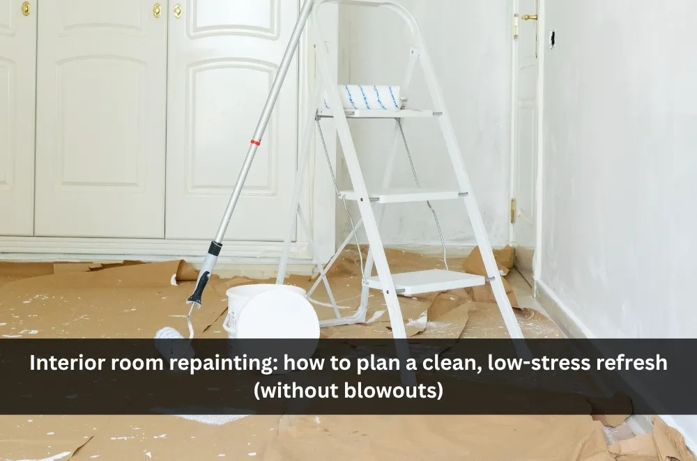 Interior room repainting: how to plan a clean, low-stress refresh (without blowouts)