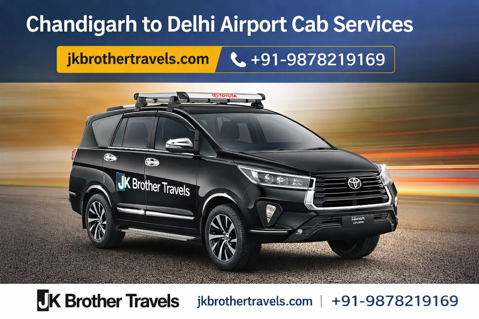 Chandigarh to Delhi Airport Cab Services – Comfortable, Reliable & Hassle-Free Travel with JK Brother Travels