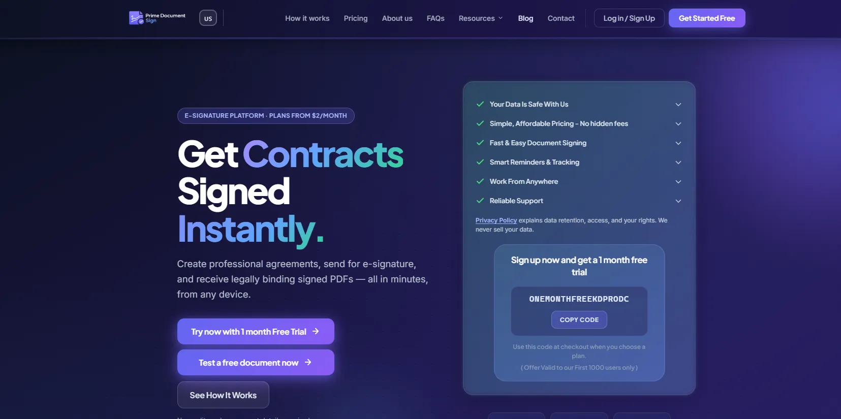 Prime Document Sign: Best Affordable E-Signature Alternative