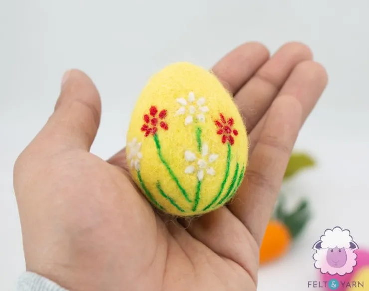 Felt Floral Design Easter Eggs