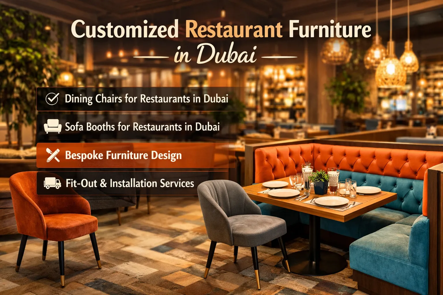 Elevate Your Restaurant Interiors with Customized Furniture in Dubai by Ahomzon