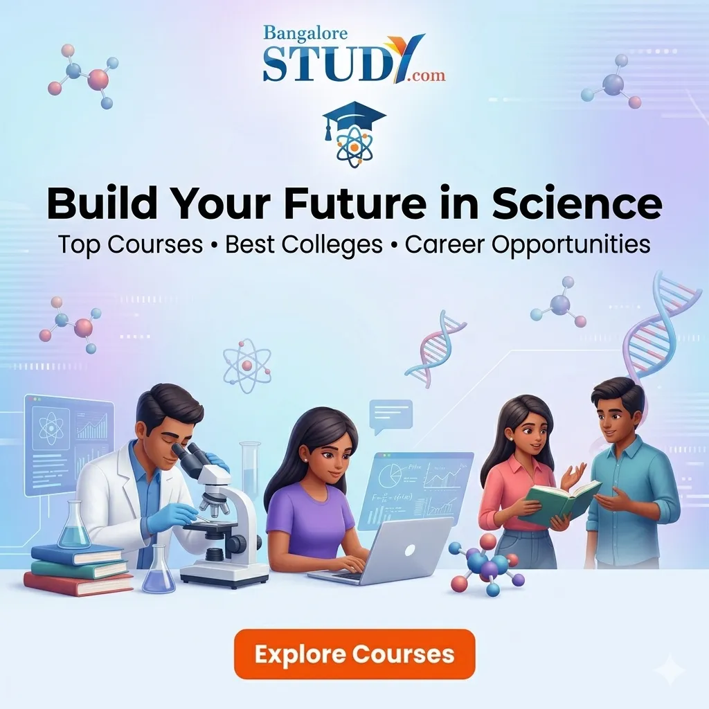 Students studying science courses in India with lab equipment, laptops, and modern educational environment