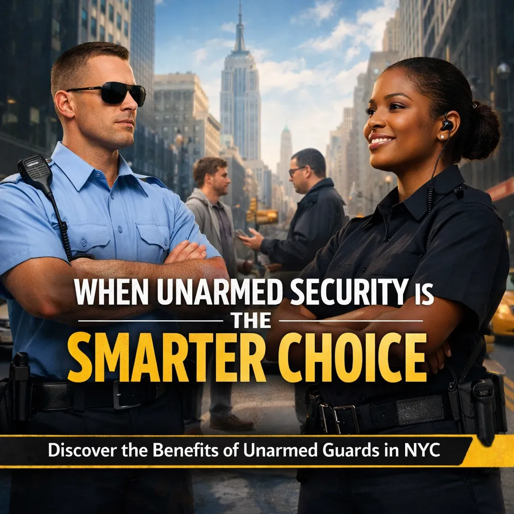 5 Situations Where Unarmed Security Guards Work Better Than Armed Guards in New York