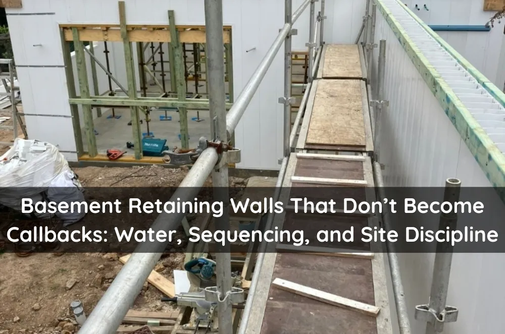 Basement Retaining Walls That Don’t Become Callbacks: Water, Sequencing, and Site Discipline