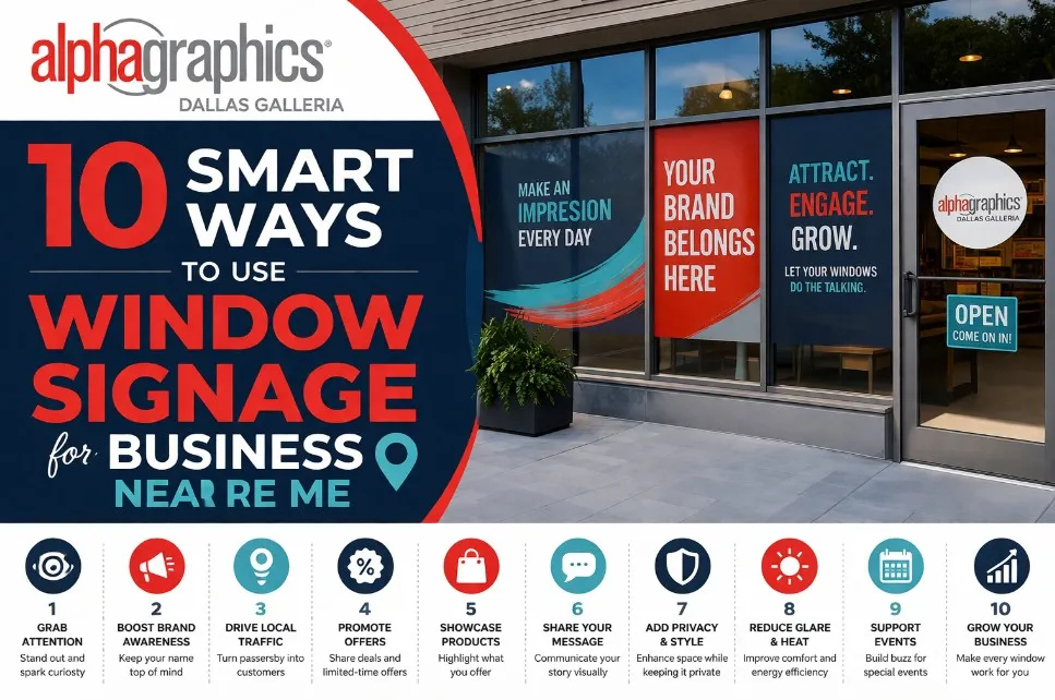 10 Smart Ways to Use Window Signage for Business Near Me