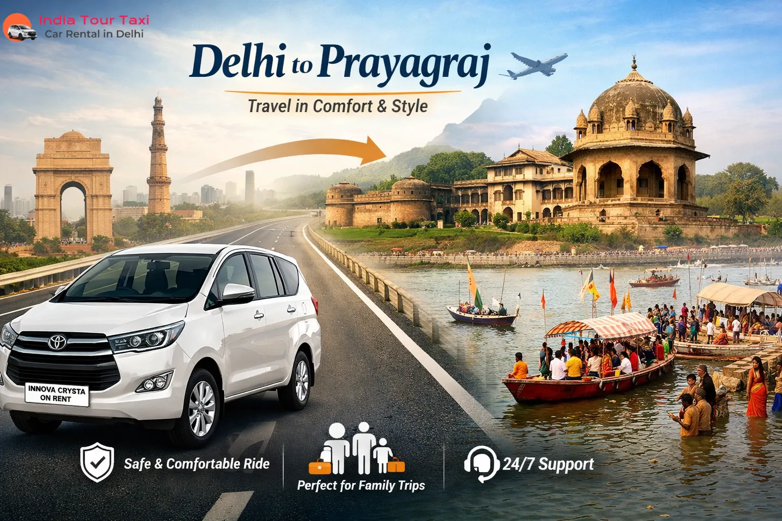 Traveling in Style: Your Guide to an Innova Crysta on Rent in Delhi for the Delhi to Prayagraj Route