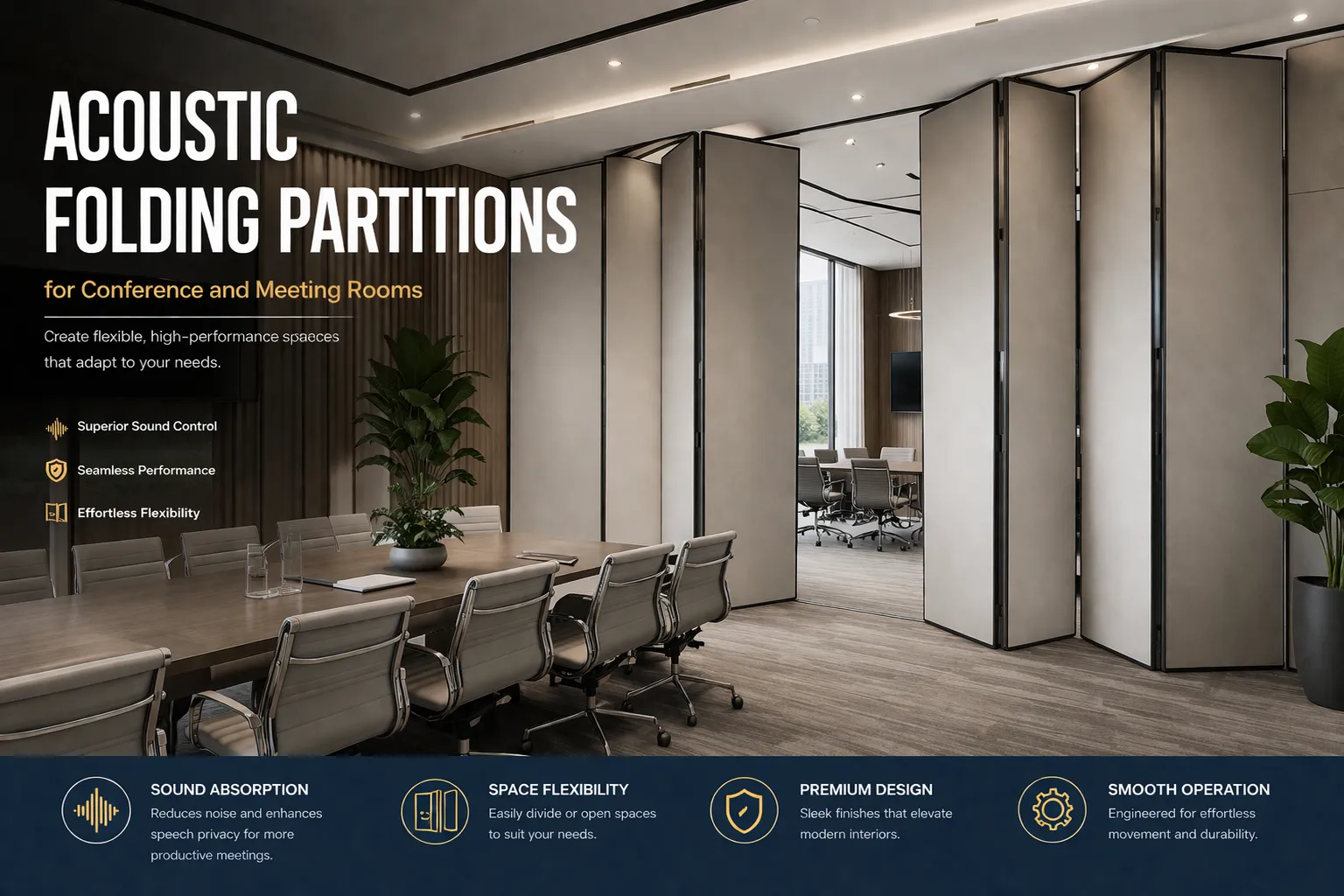 Acoustic Folding Partitions for Conference and Meeting Rooms