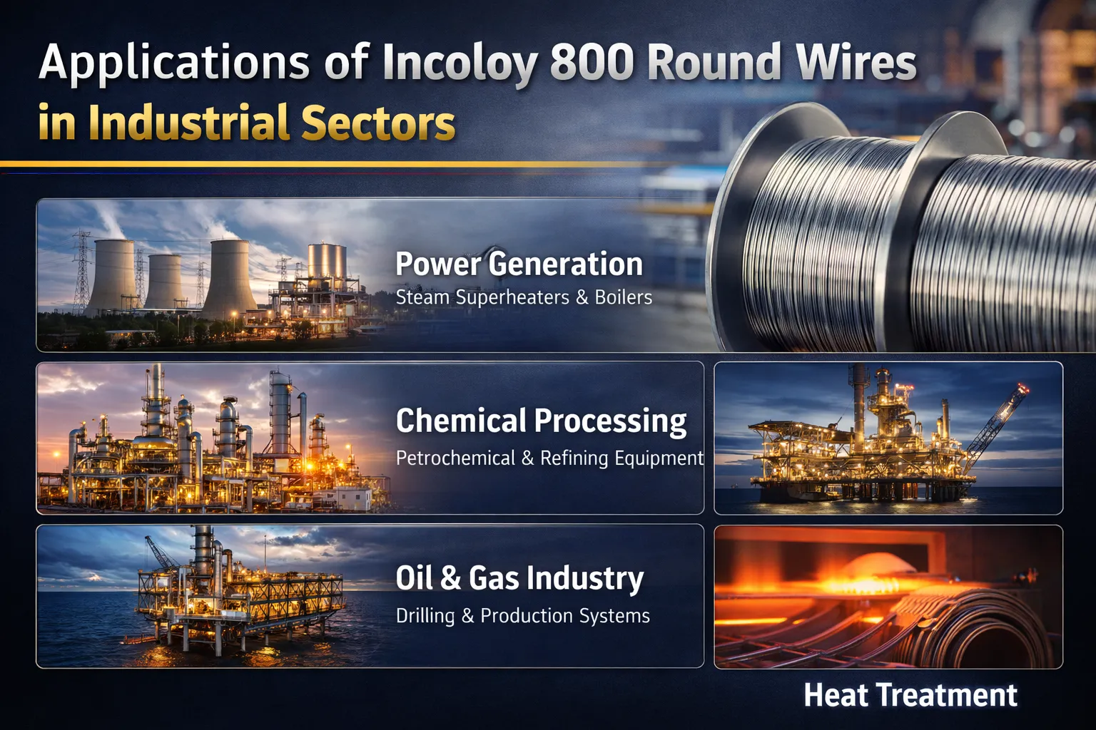 Applications of Incoloy 800 Round Wires in Industrial Sectors