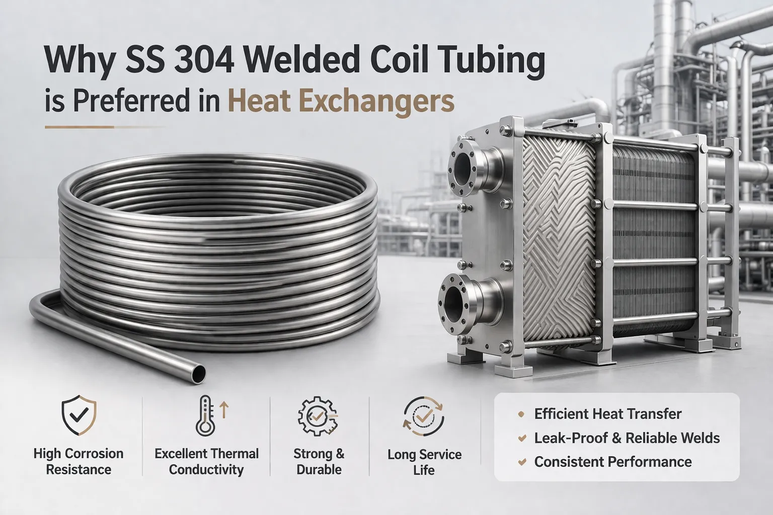 Why SS 304 Welded Coil Tubing is Preferred in Heat Exchangers