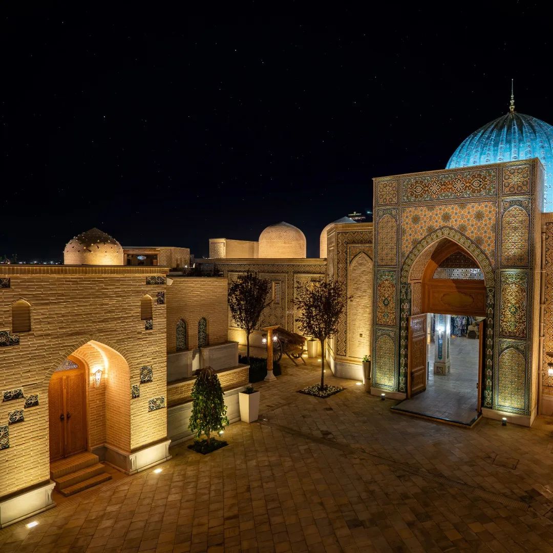 Uzbekistan, registan square at night