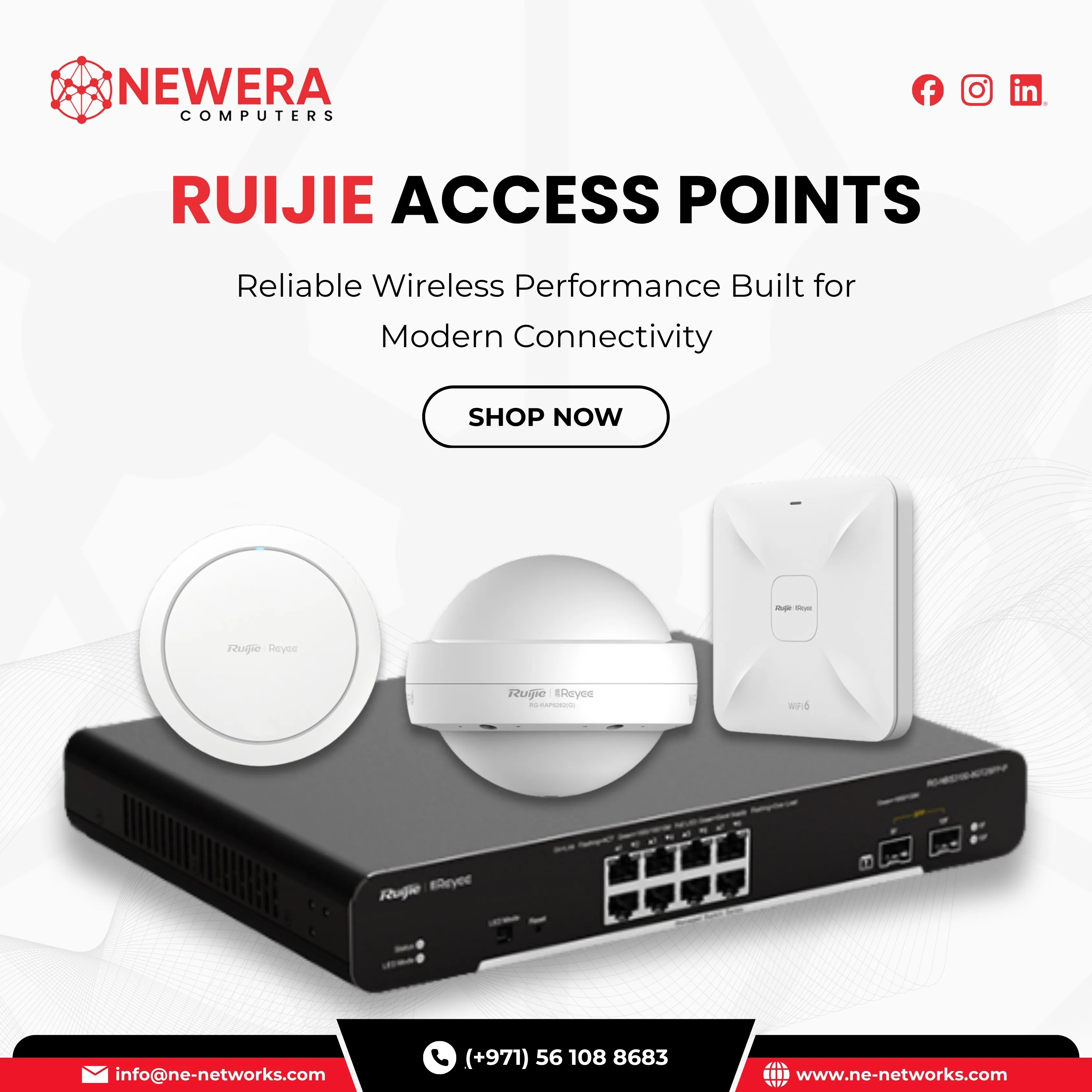 Buy Ruijie Access Points in Dubai for Seamless Wireless Performance and Reliable Business Connectivity | Newera Computers