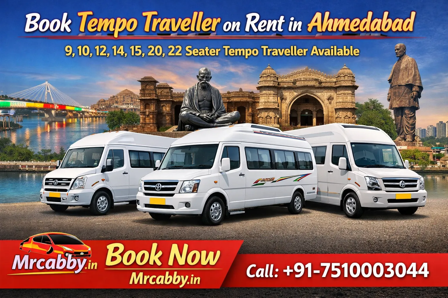 Book Tempo Traveller on Rent in Ahmedabad for Any Type of Travel
