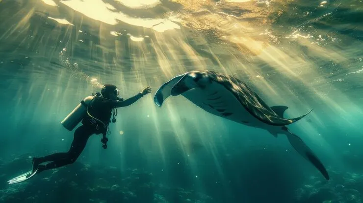 When Darkness Meets Wonder: Discover Manta Rays Under the Night Sky