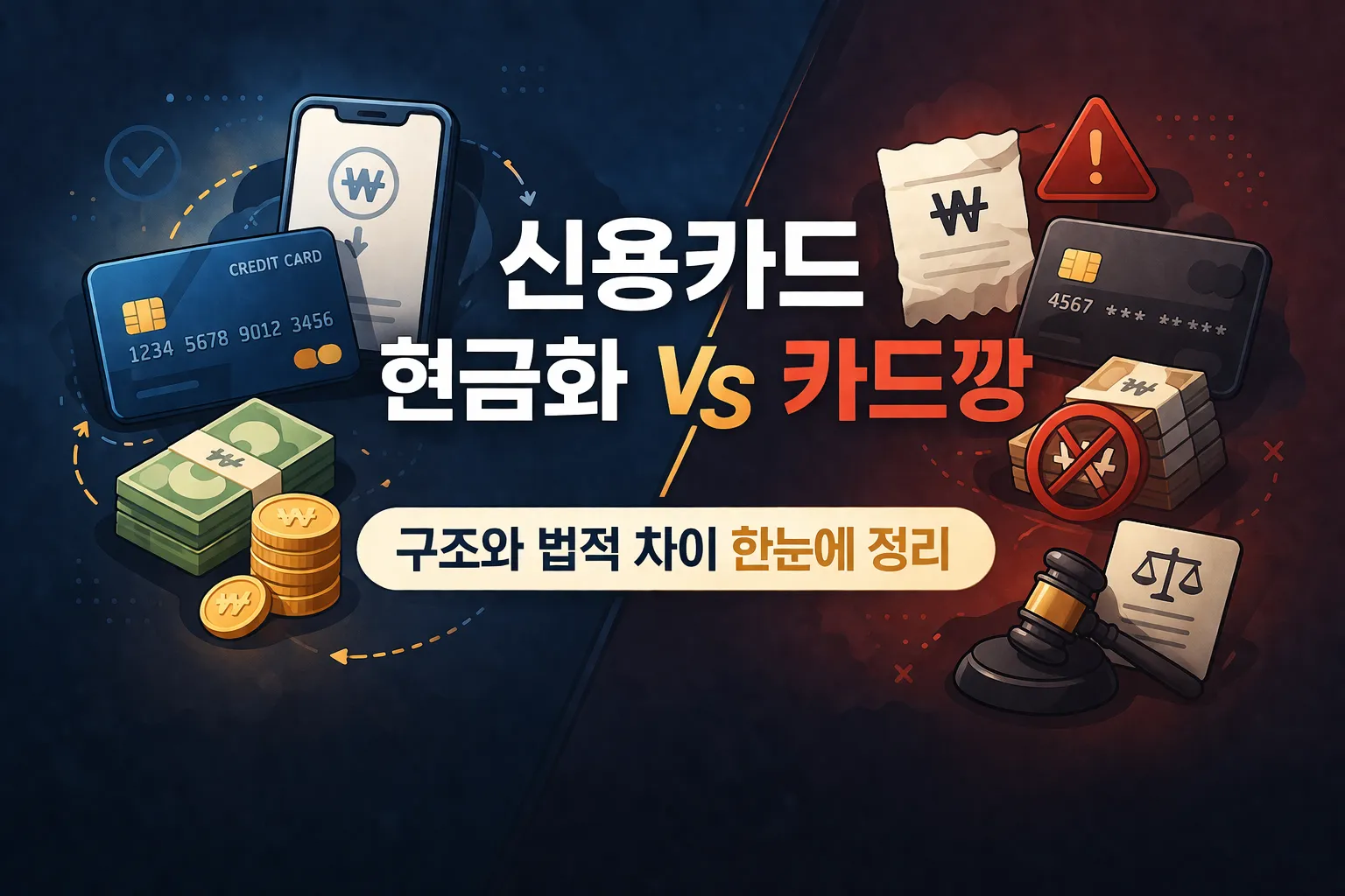 신용카드 현금화 vs 카드깡, 구조와 법적 차이 한눈에 정리
