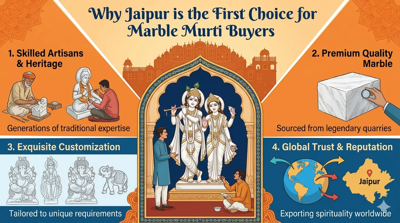 Why Jaipur is the First Choice for Marble Murti Buyers | Quality Marble Idols