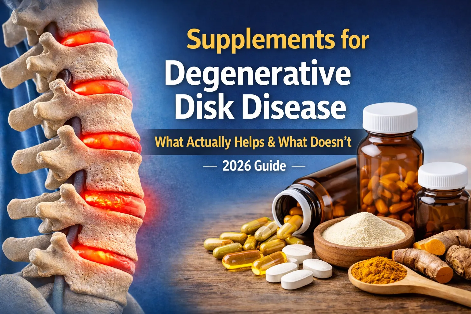 Supplements for Degenerative Disk Disease: What Actually Helps & What Doesn’t (2026 Guide)