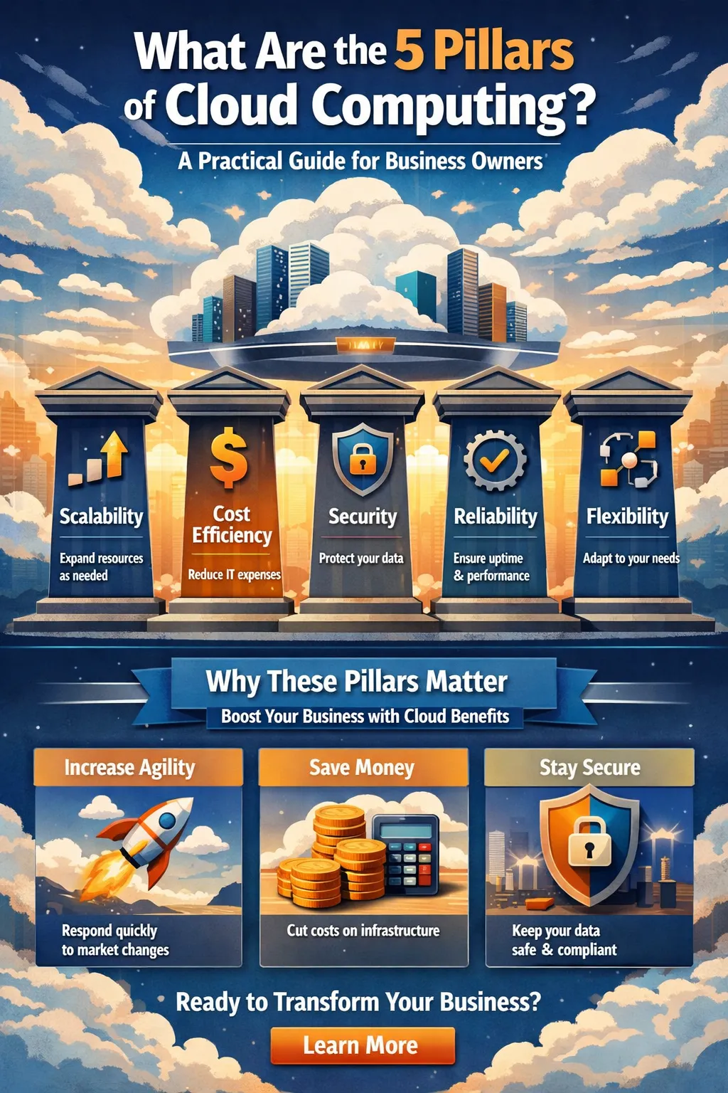 What are the 5 Pillars of Cloud Computing? A Practical Guide for Business Owners