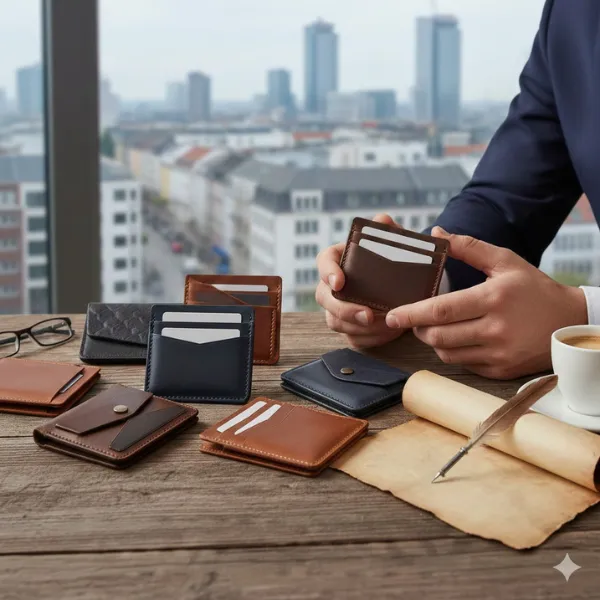 Leather Card Holder Mens in Germany – Modern Minimalism by Droworanginternational