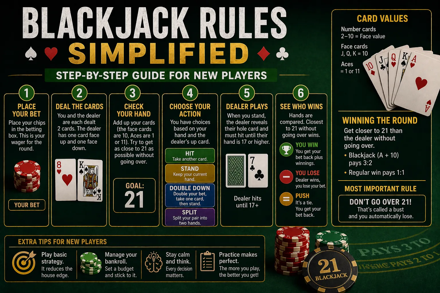 Blackjack Rules Simplified – Step-by-Step Guide for New Players