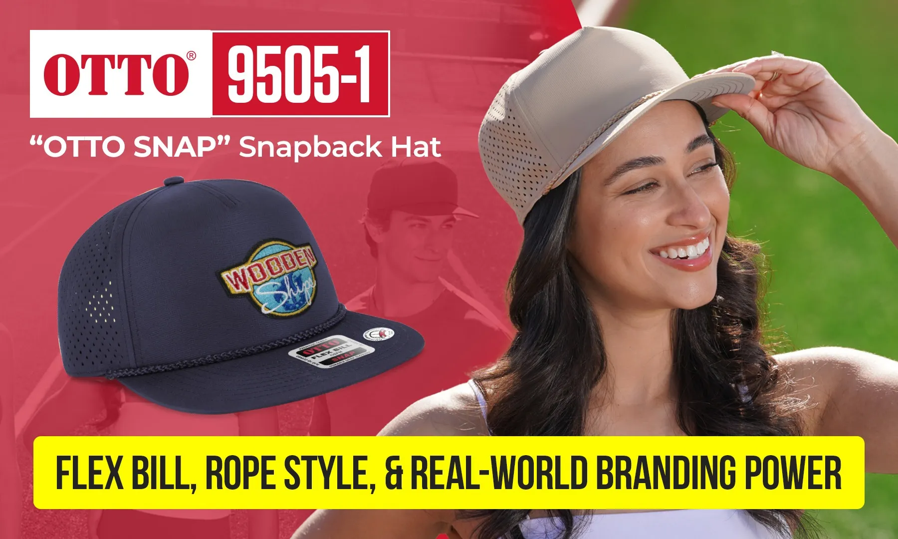OTTO CAP 9505-1 “OTTO SNAP” Snapback Hat: Flex Bill, Rope Style, and Real-World Branding Power