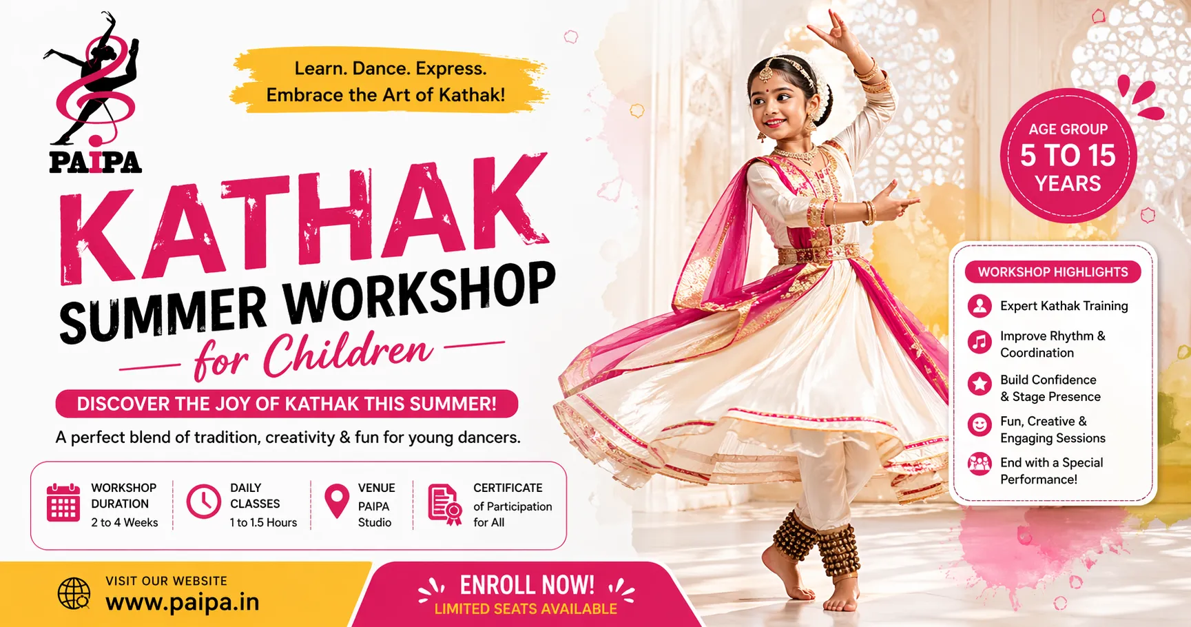 Top 7 Benefits of Kathak Summer Workshop for Children Growth