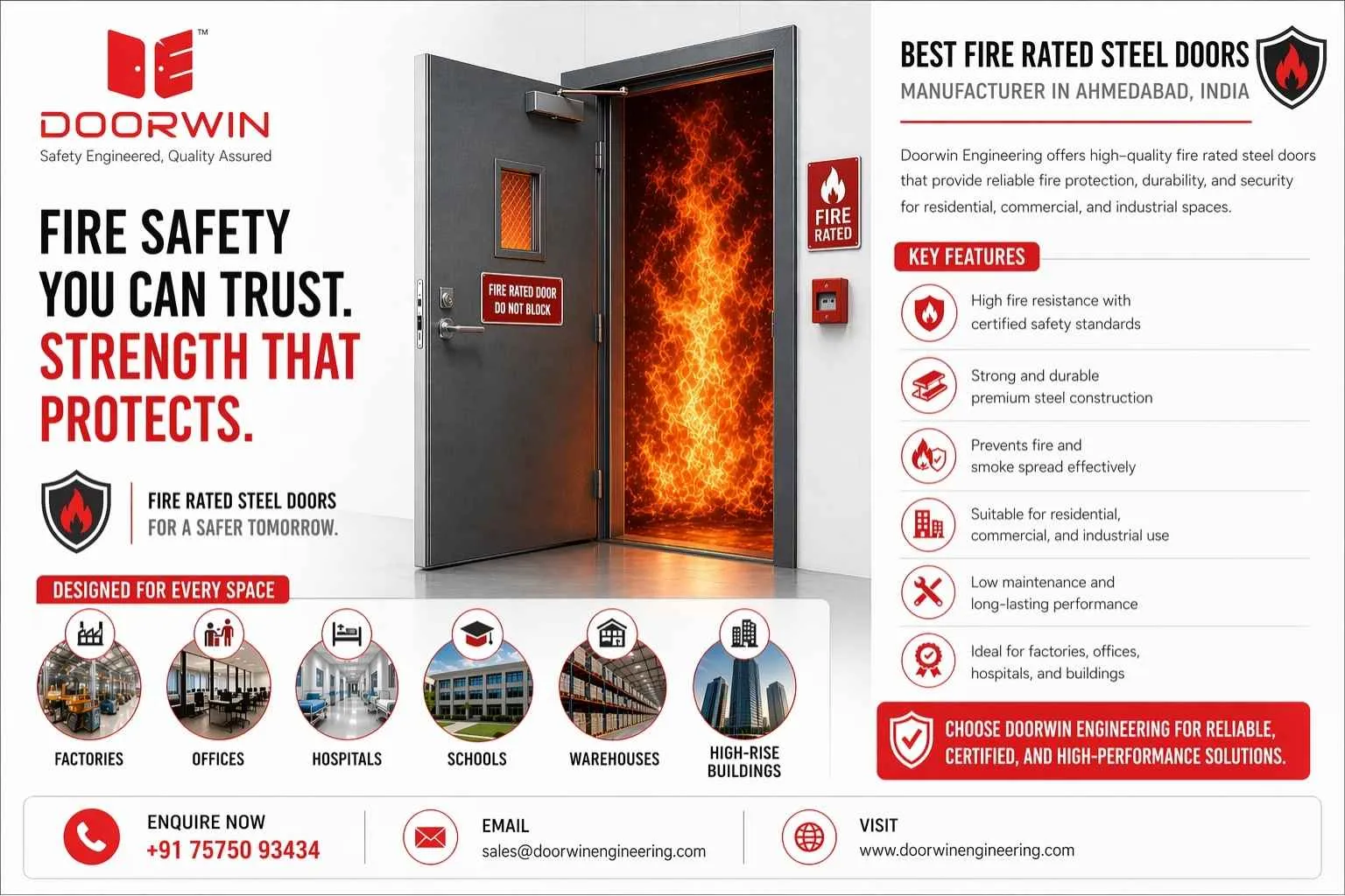 Best Fire Rated Steel Doors Manufacturer in Ahmedabad, India