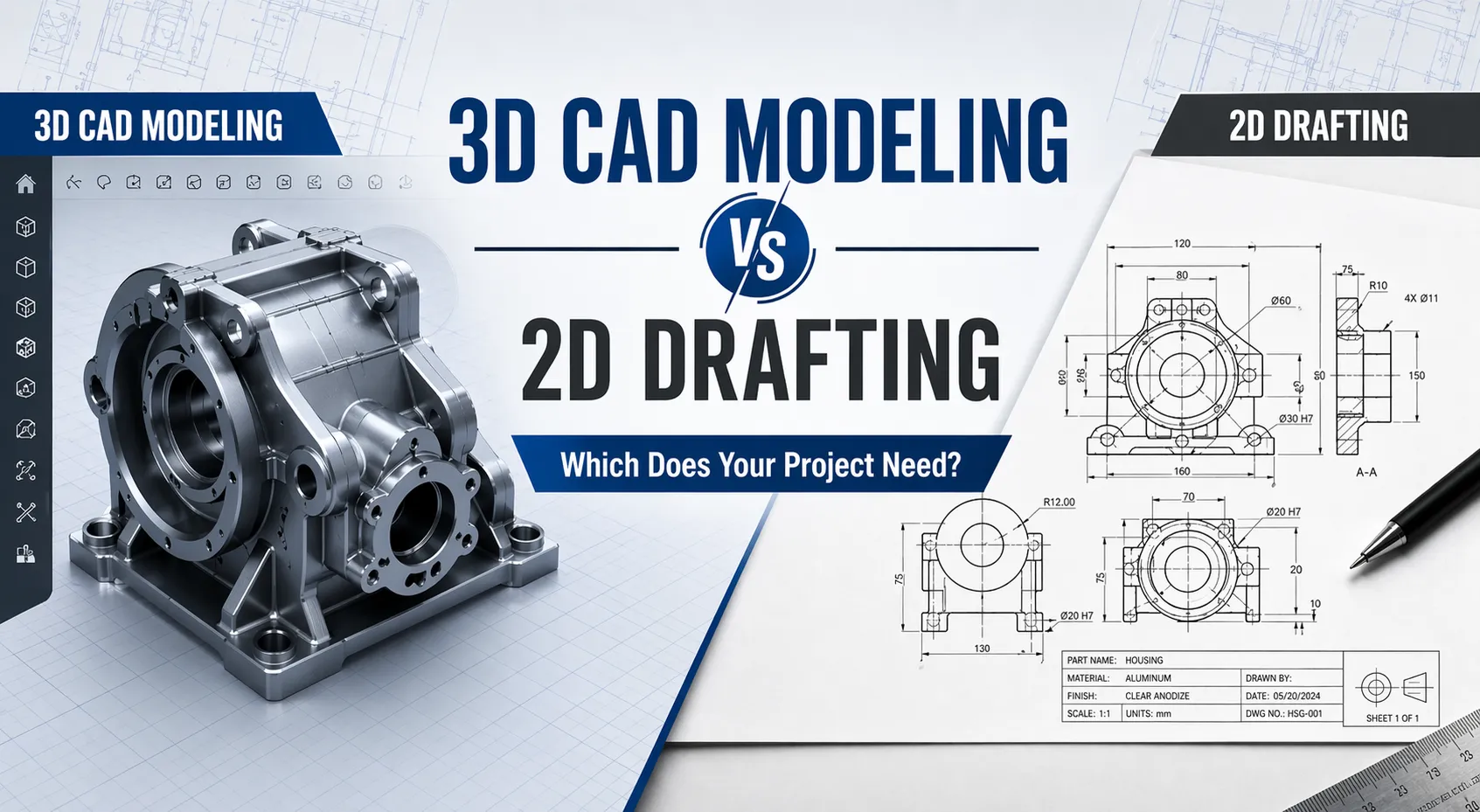 3D CAD Modeling vs 2D Drafting: Which Does Your Project Need?