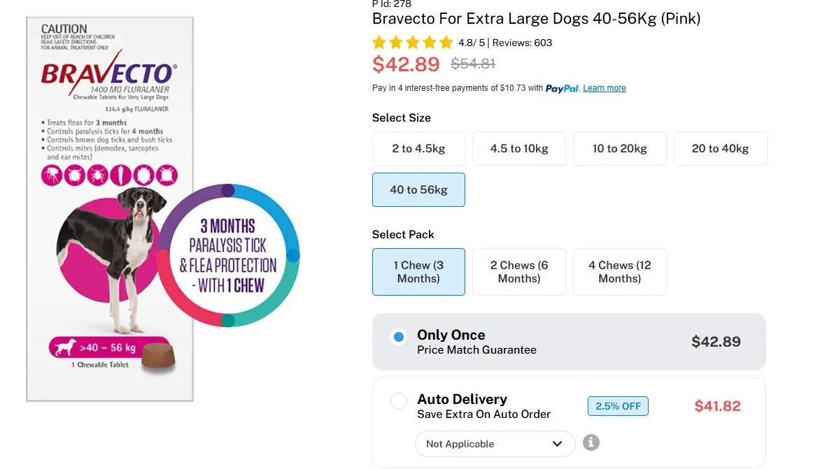 Bravecto for Extra Large Dogs