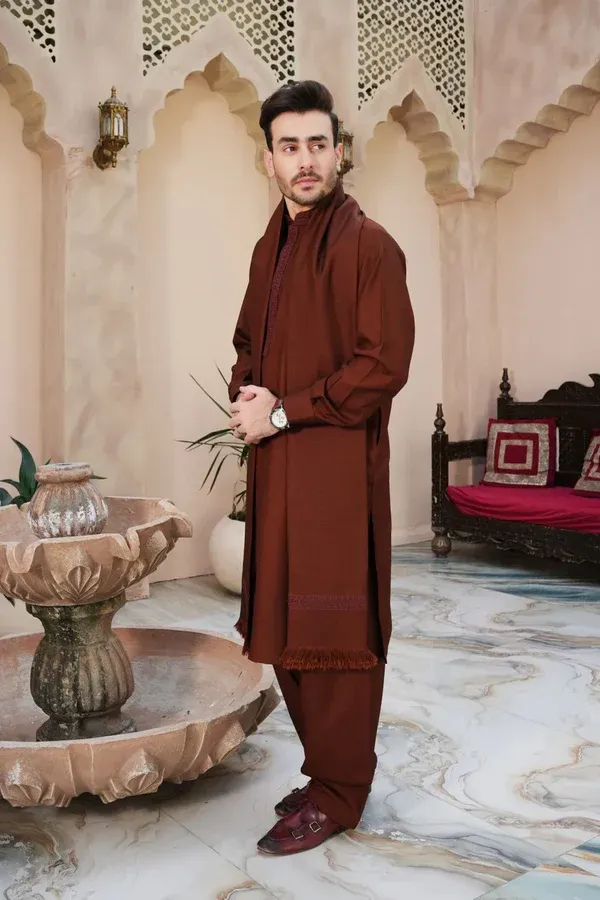 Khaki Kameez Shalwar with Waist Coat Style Guide
