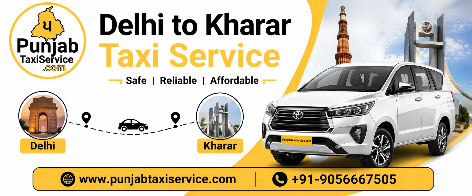 Reliable Delhi to Kharar Taxi Service – Punjab Taxi Service