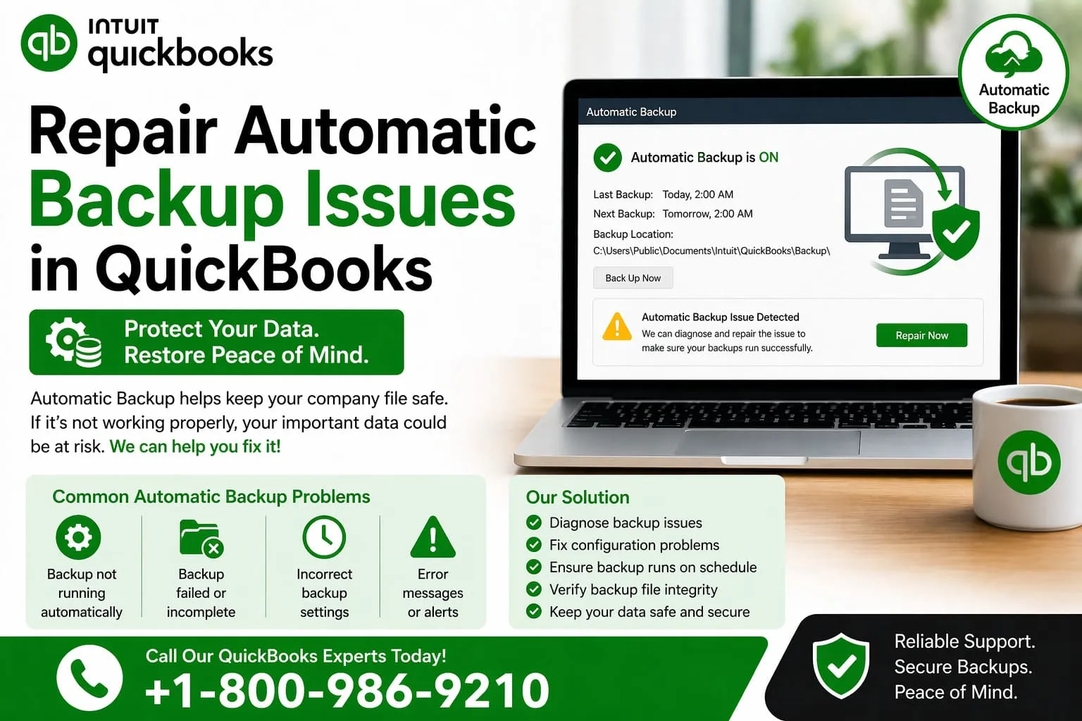 Complete Guide to Repair Automatic Backup Issues in QuickBooks Safely