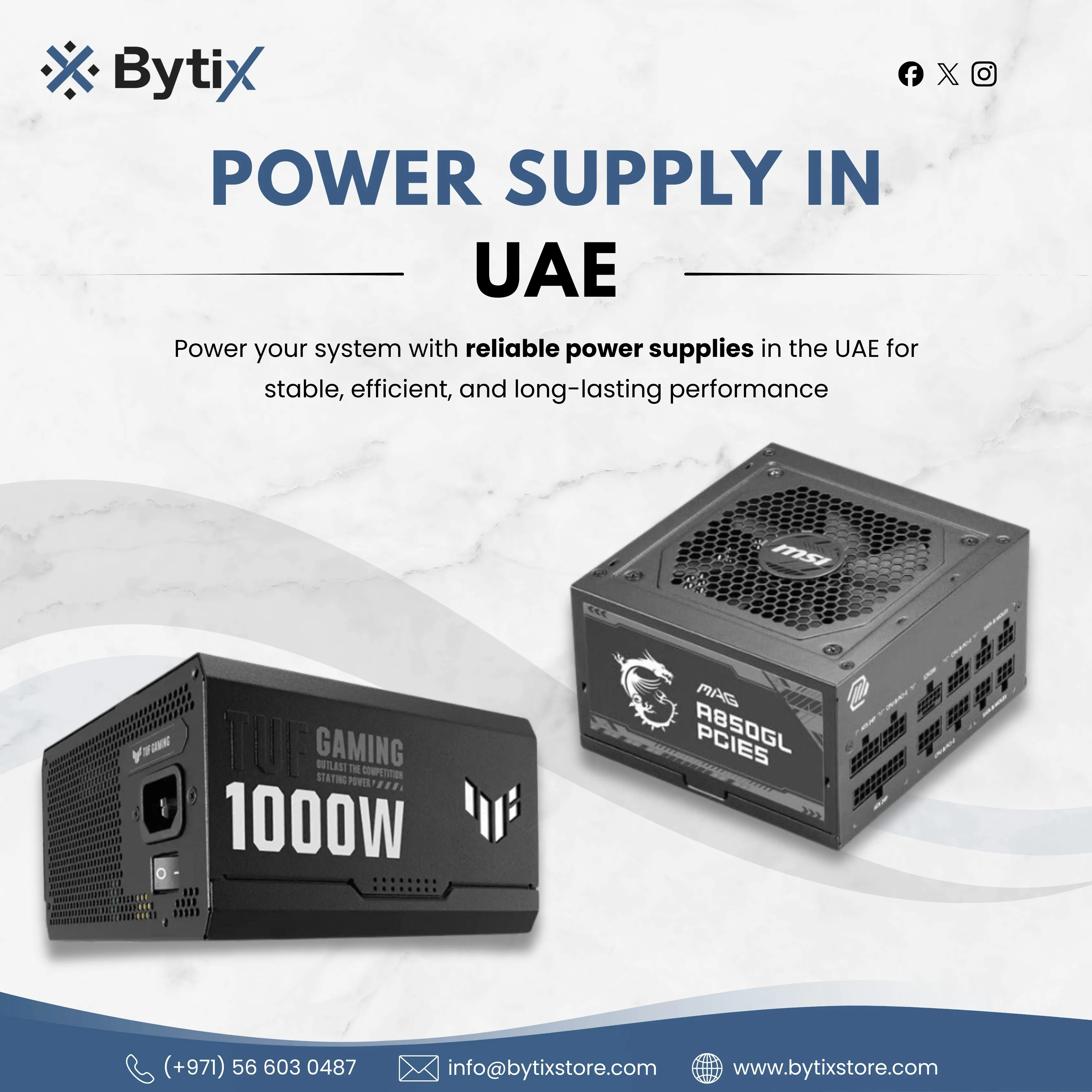 Buy Power Supply in UAE for Reliable PC Performance and Stable Power Delivery | Bytix Store