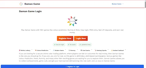 Daman Game: India's Best Real Money Gaming Platform