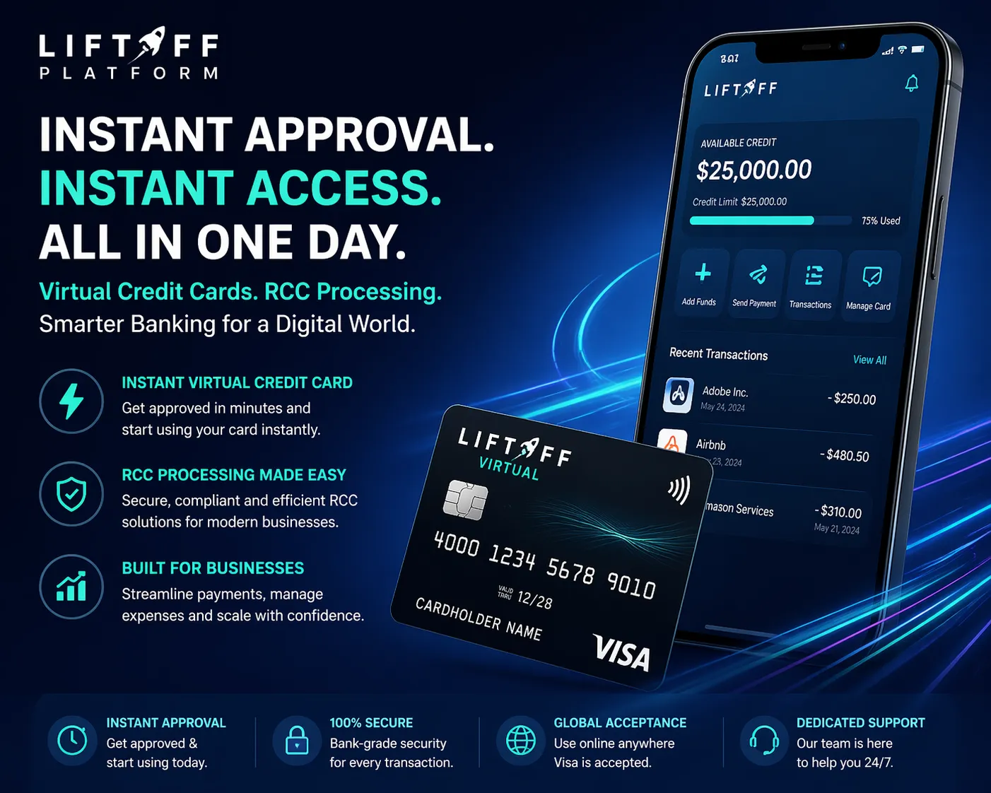 🚀 How to Get Instant Virtual Credit Cards & Simplify RCC Banking with Liftoff Platform