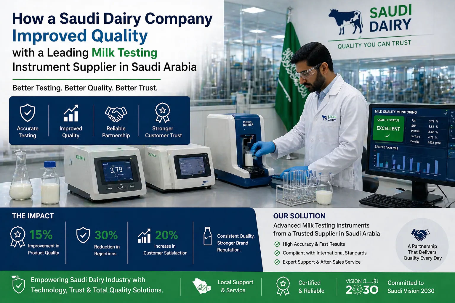 How a Saudi Dairy Company Improved Quality with a Leading Milk Testing Instrument Supplier in Saudi Arabia