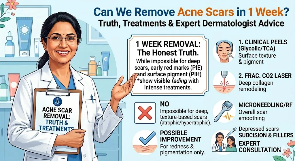 Can We Remove Acne Scars in 1 Week? Truth, Treatments & Expert Dermatologist Advice