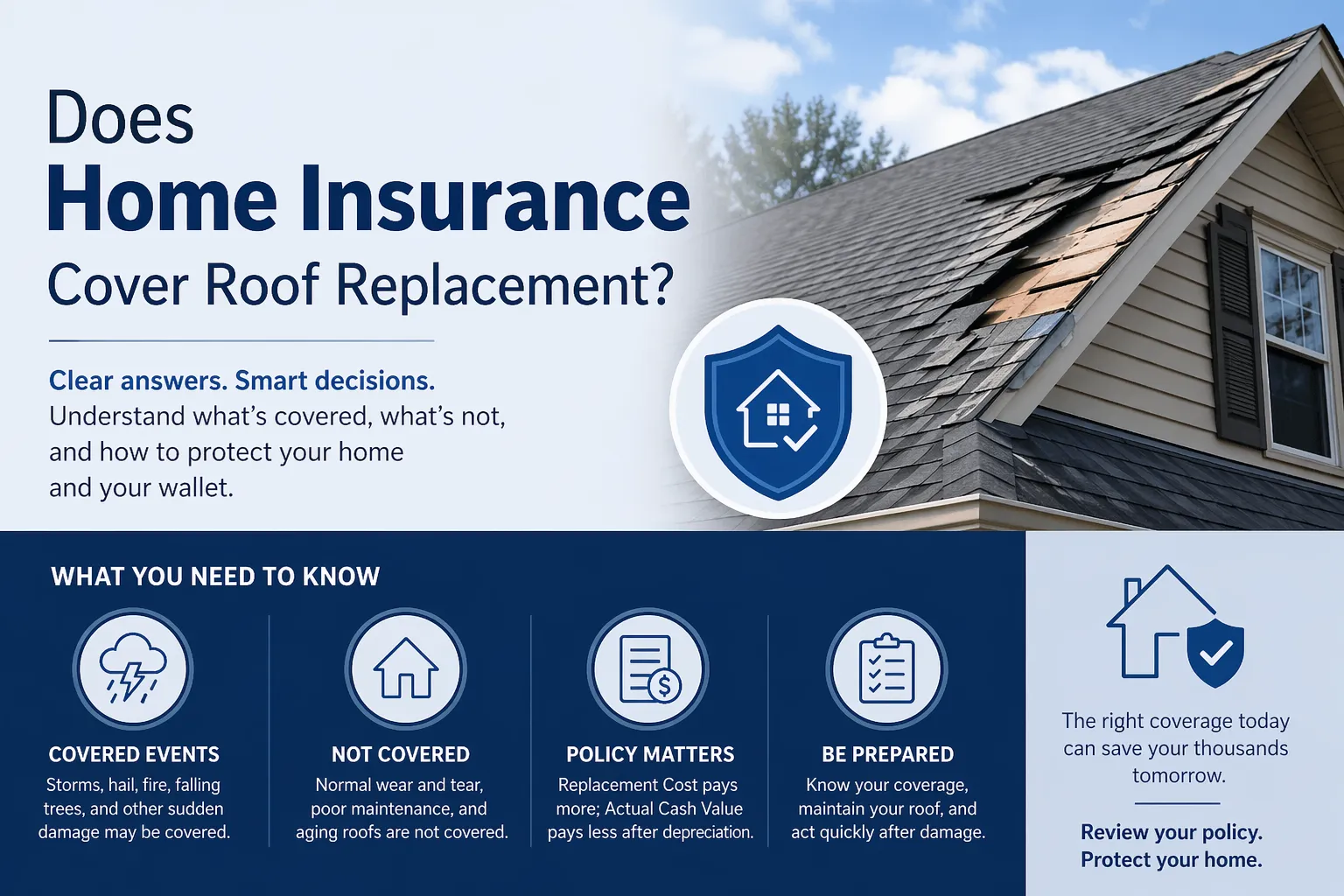 Does Home Insurance Cover Roof Replacement? A Clear, Practical Guide for Homeowners