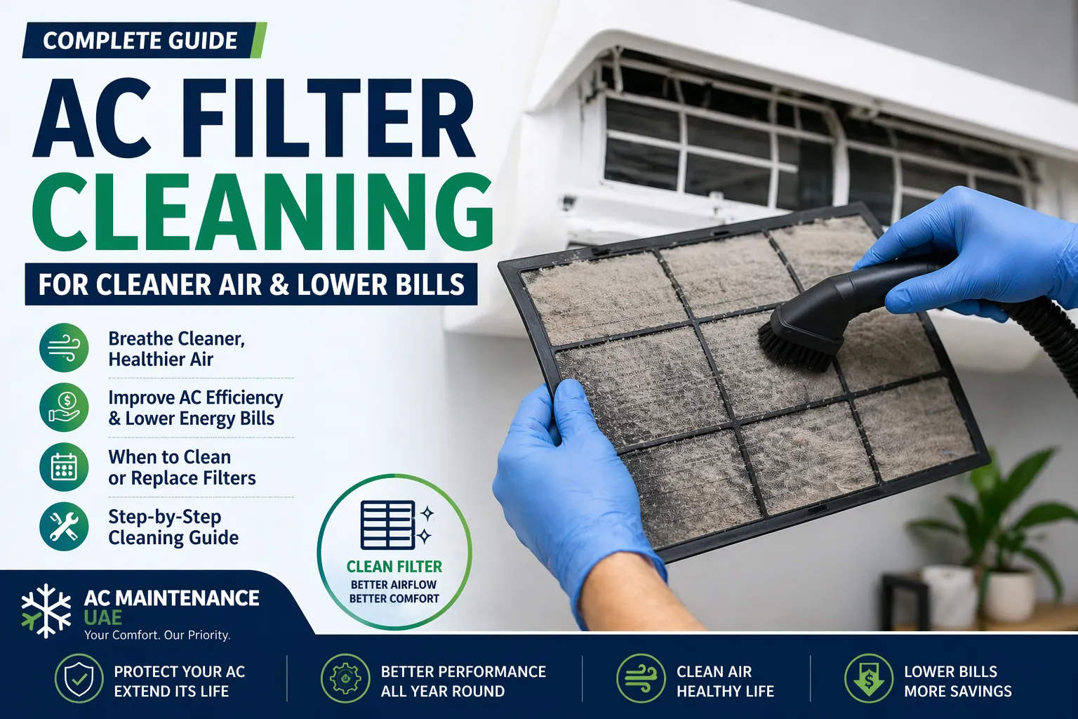 AC Filter Cleaning Guide for Cleaner Air & Lower Bills
