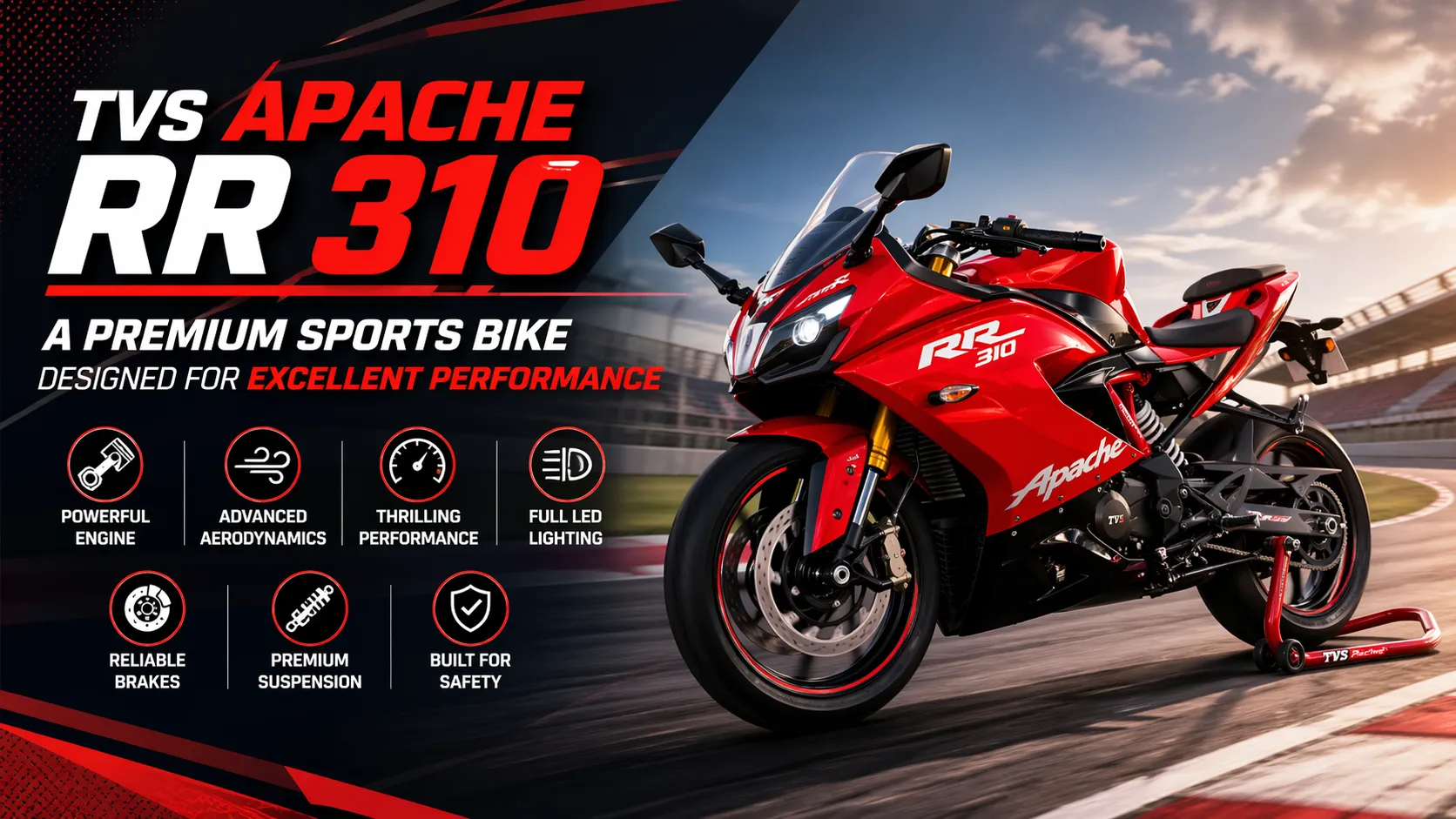 TVS Apache RR 310: A Premium Sports Bike Designed for Excellent Performance