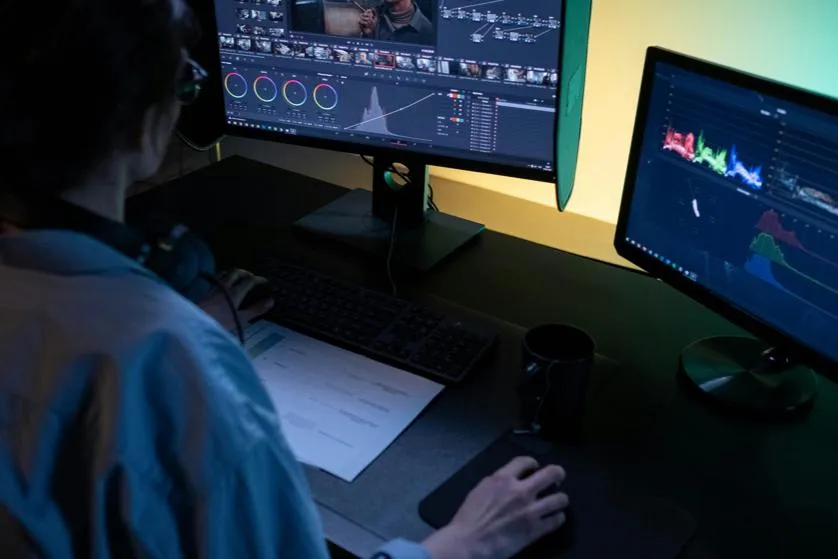 analyst reviewing video footage frame by frame